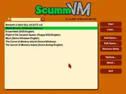 The ScummVM GUI with the "modern remastered" skin.png