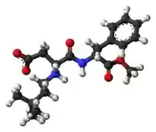 Ball-and-stick model of the neotame molecule