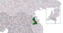 Highlighted position of Boxmeer in a municipal map of North Brabant