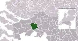 Highlighted position of Breda in a municipal map of North Brabant