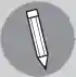 A simple drawing of a sharpened pencil.