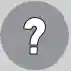 A grey circle with a white question mark at the center