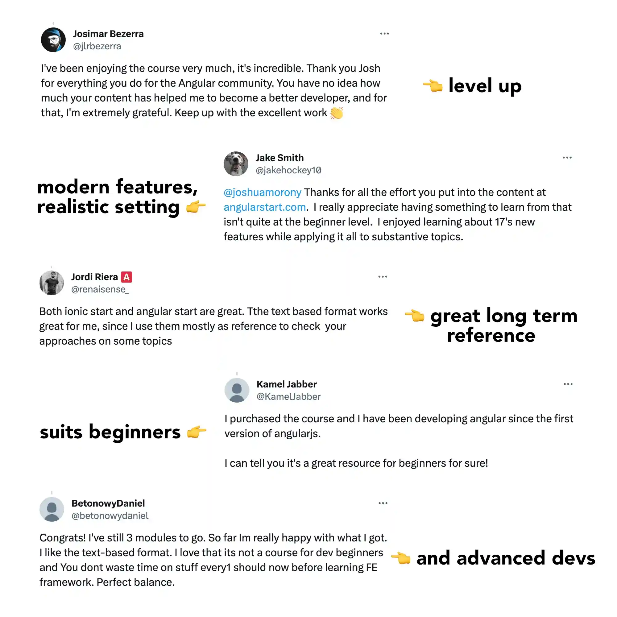 Testimonials for angularstart.com