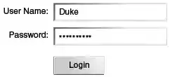 Form with User Name and Password text fields and a Login button.