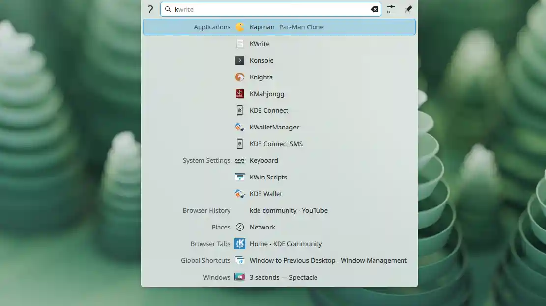 Screenshot Plasma with KRunner