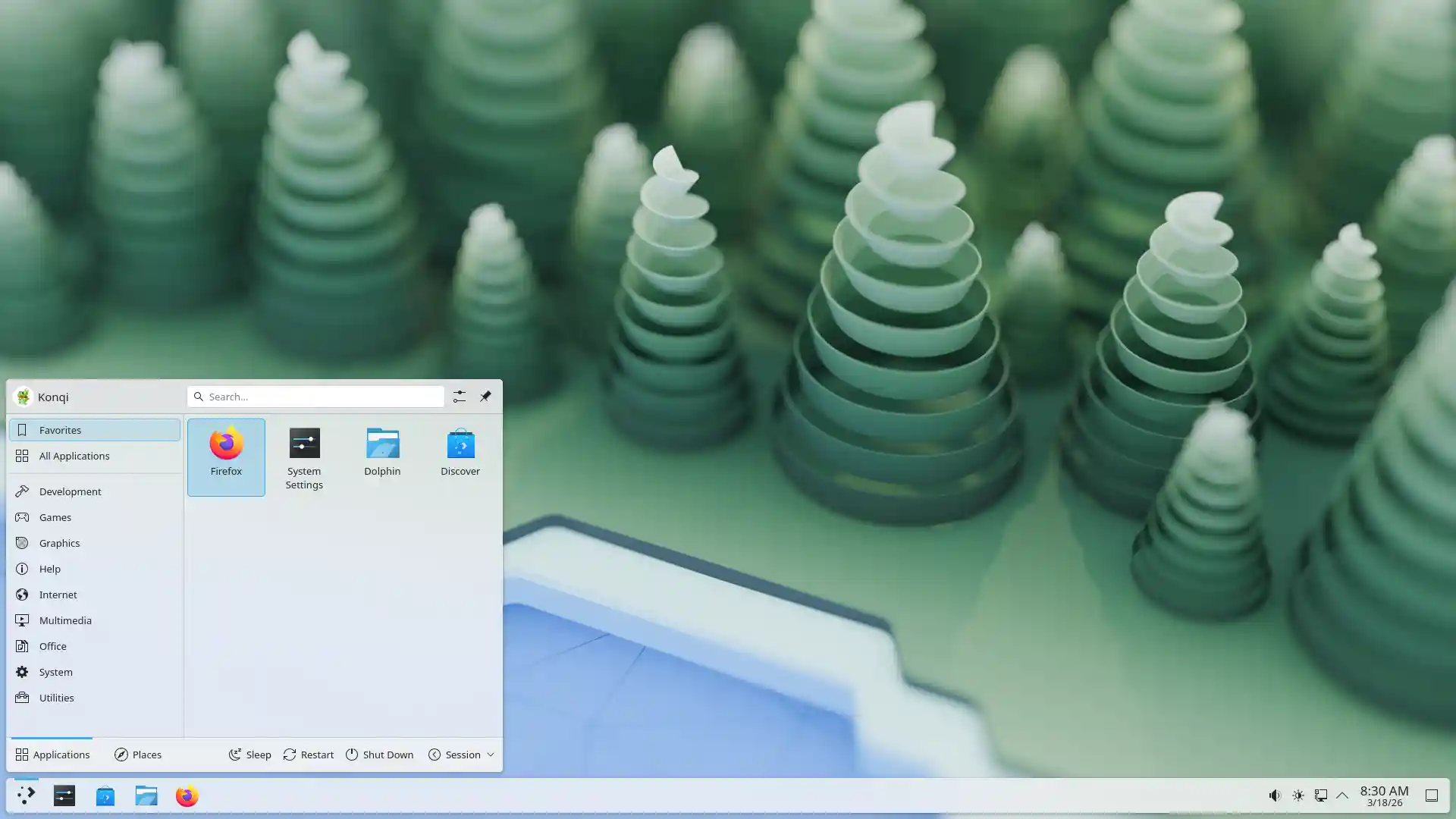 Screenshot Plasma with the launcher open