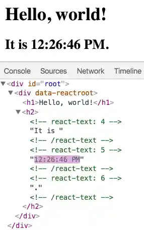 DOM inspector showing granular updates