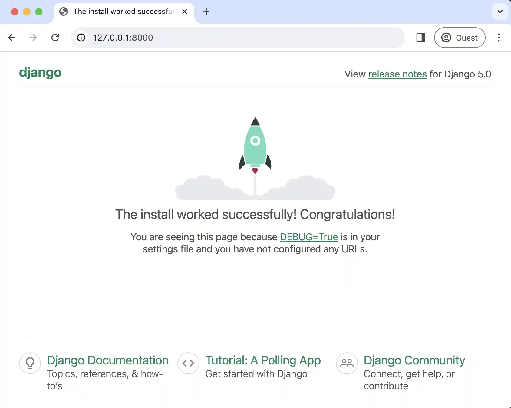 Django welcome page