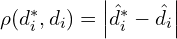 \rho(d^*_i, d_i) = \left| \hat{d}^*_i - \hat{d}_i \right|