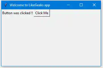 Python GUI examples button click event