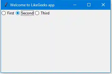 Python GUI examples add radio button