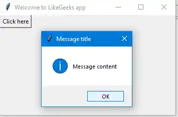 Python GUI examples show messagebox