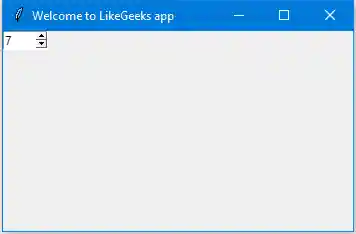 Python GUI examples spinbox