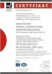 Linux Polska ISO 2700, ISO 9001