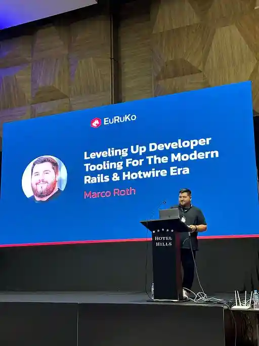 "@marcoroth_ gave a great talk on the present and future of developer tooling for Rails and Hotwire. The future looks very bright with Marco’s work!" - @fractaledmind