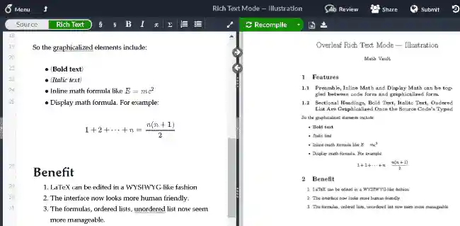 Overleaf Interface Screenshot Overleaf Interface Screenshot