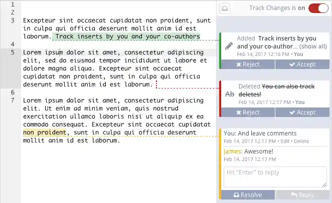 Overleaf Track Change Commenting Overleaf Track Change Commenting