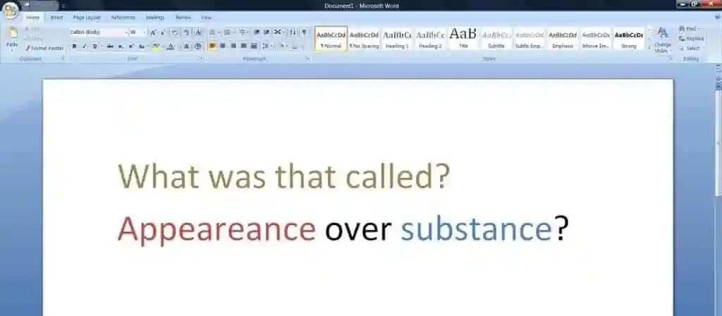 appearance substance Microsoft Word - Appearance Over Substance?