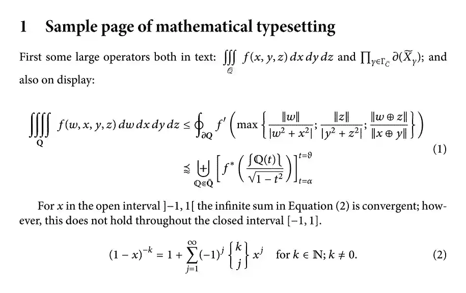 latex sample Professional Typesetting - A Sample of What Can Be Achieved In LaTeX
