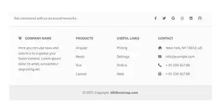 MDB 5 - Bootstrap 5 & Material Design Footer Component