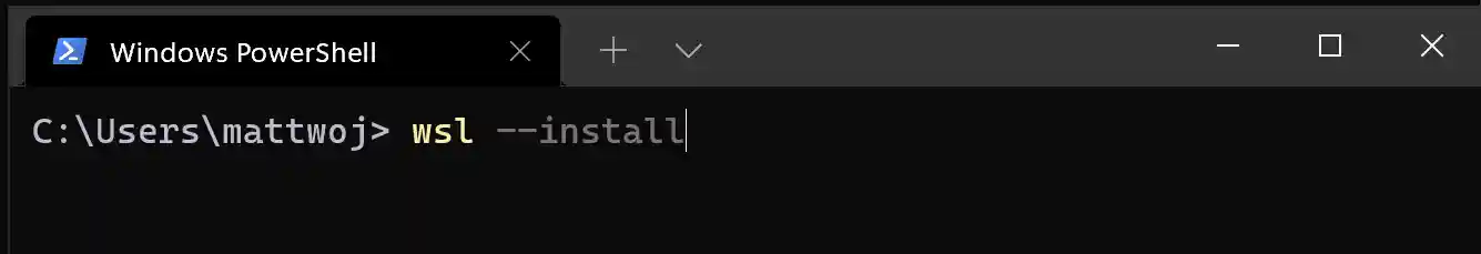 PowerShell command line running wsl --install