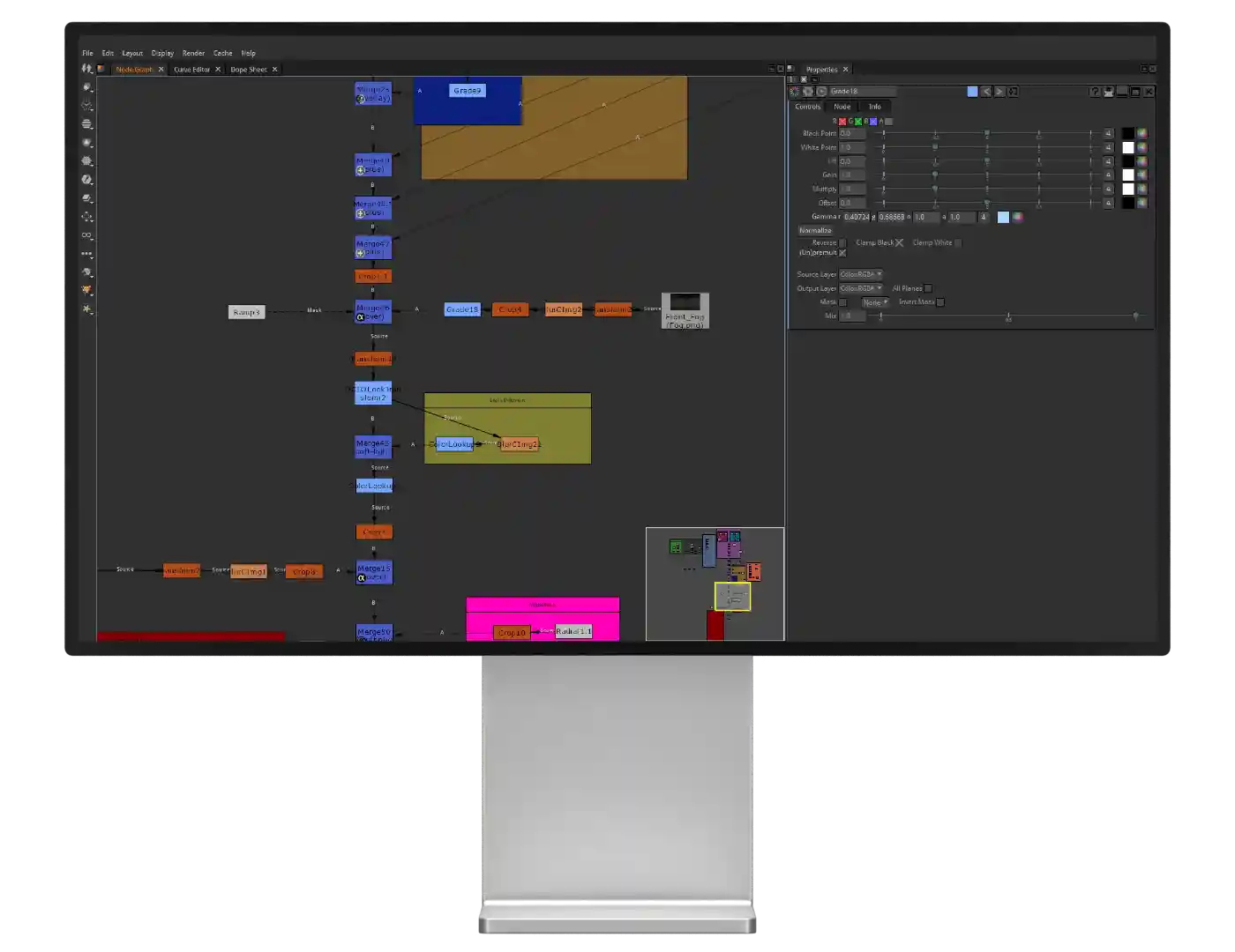 A flatscreen monitor displaying Natron's node-based interface