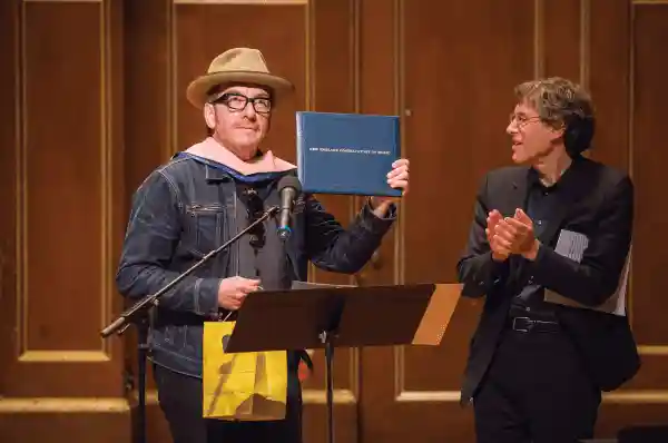 Elvis Costello receiving Honorary Doctorate