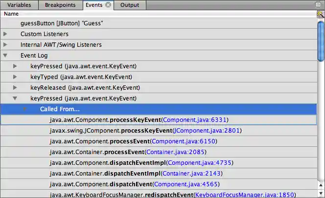 debug eventlog