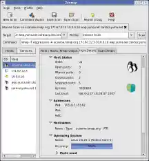 Zenmap screenshot showing Host Details tab