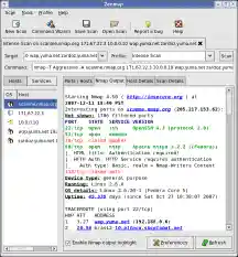 Zenmap screenshot showing Nmap Output tab