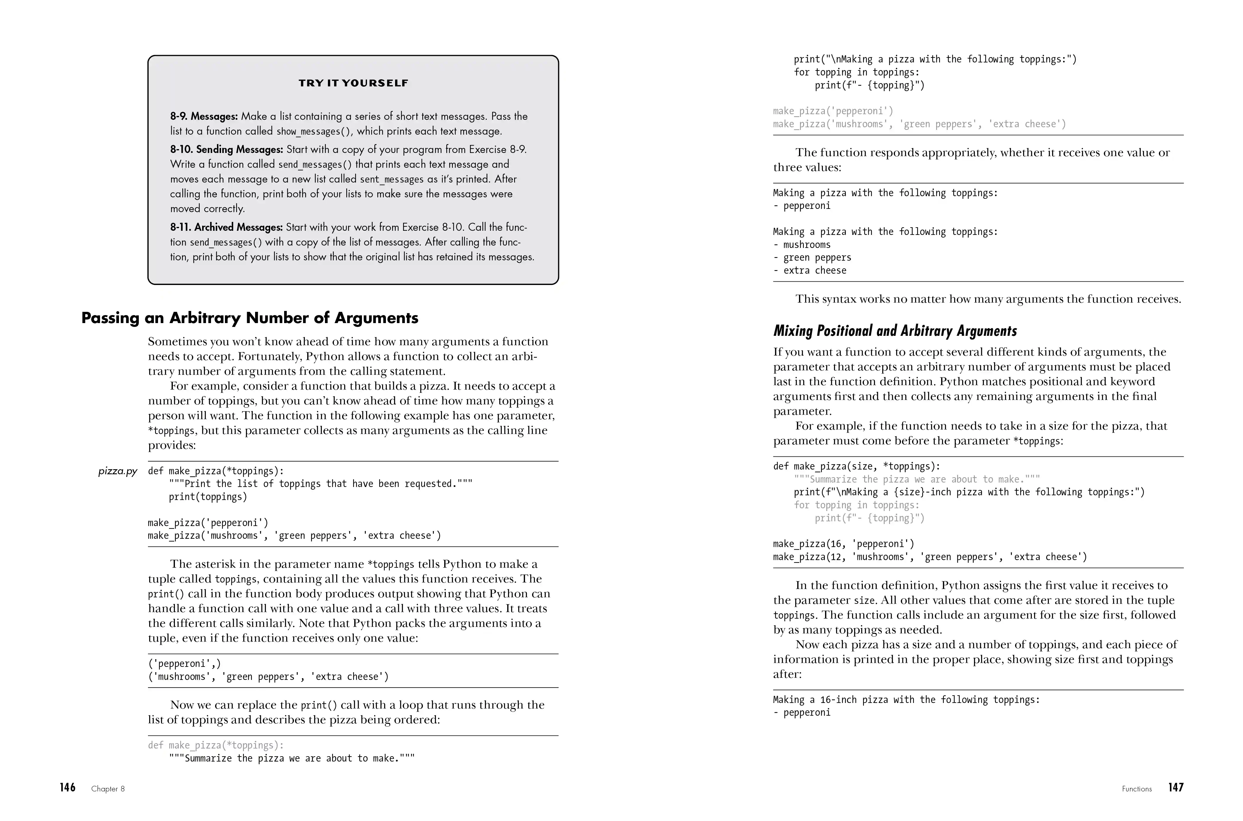 Python Crash Course, 3rd Edition pages 146-147