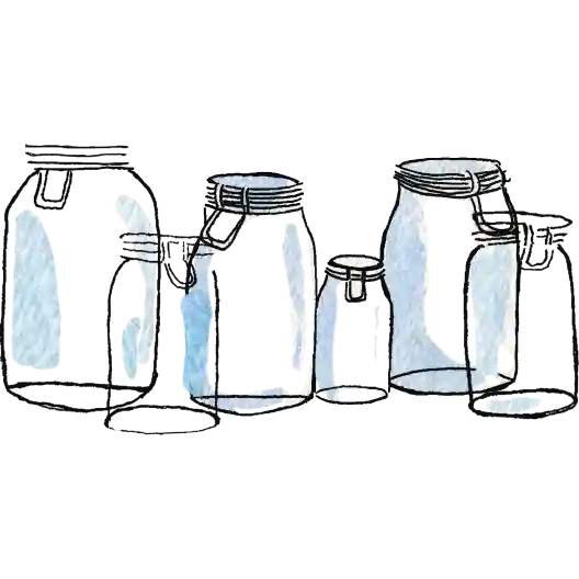 Empty jars illustration
