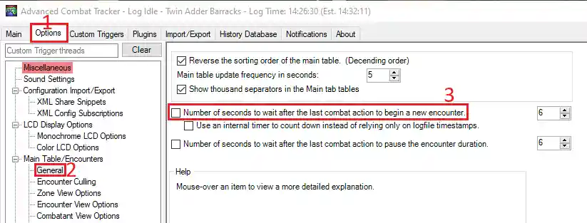 ACT Timeout Settings