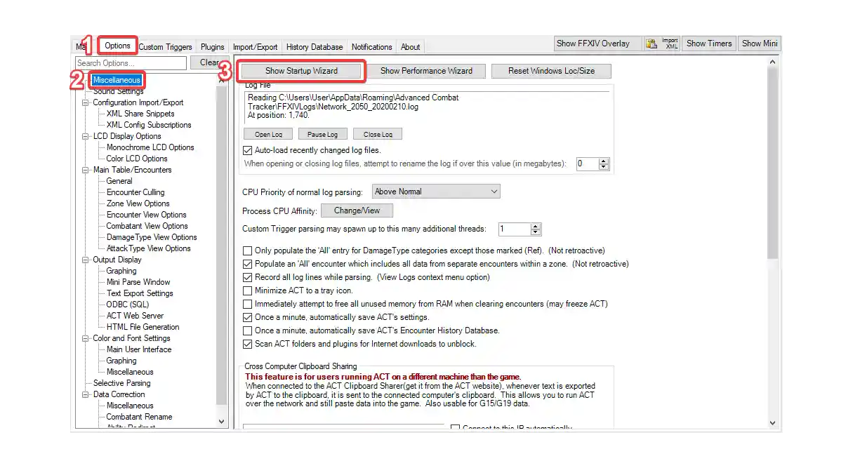 Where to Find the Startup Wizard in ACT
