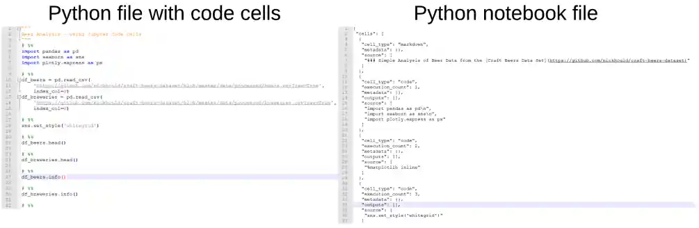 Notebook vs python file comp