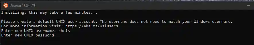 Username and password