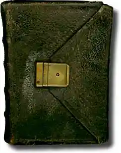 The cover of the Syriac manuscript in actual size.