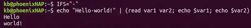 ifs separator terminal output