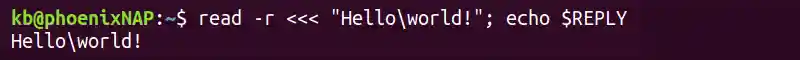 read -r terminal output