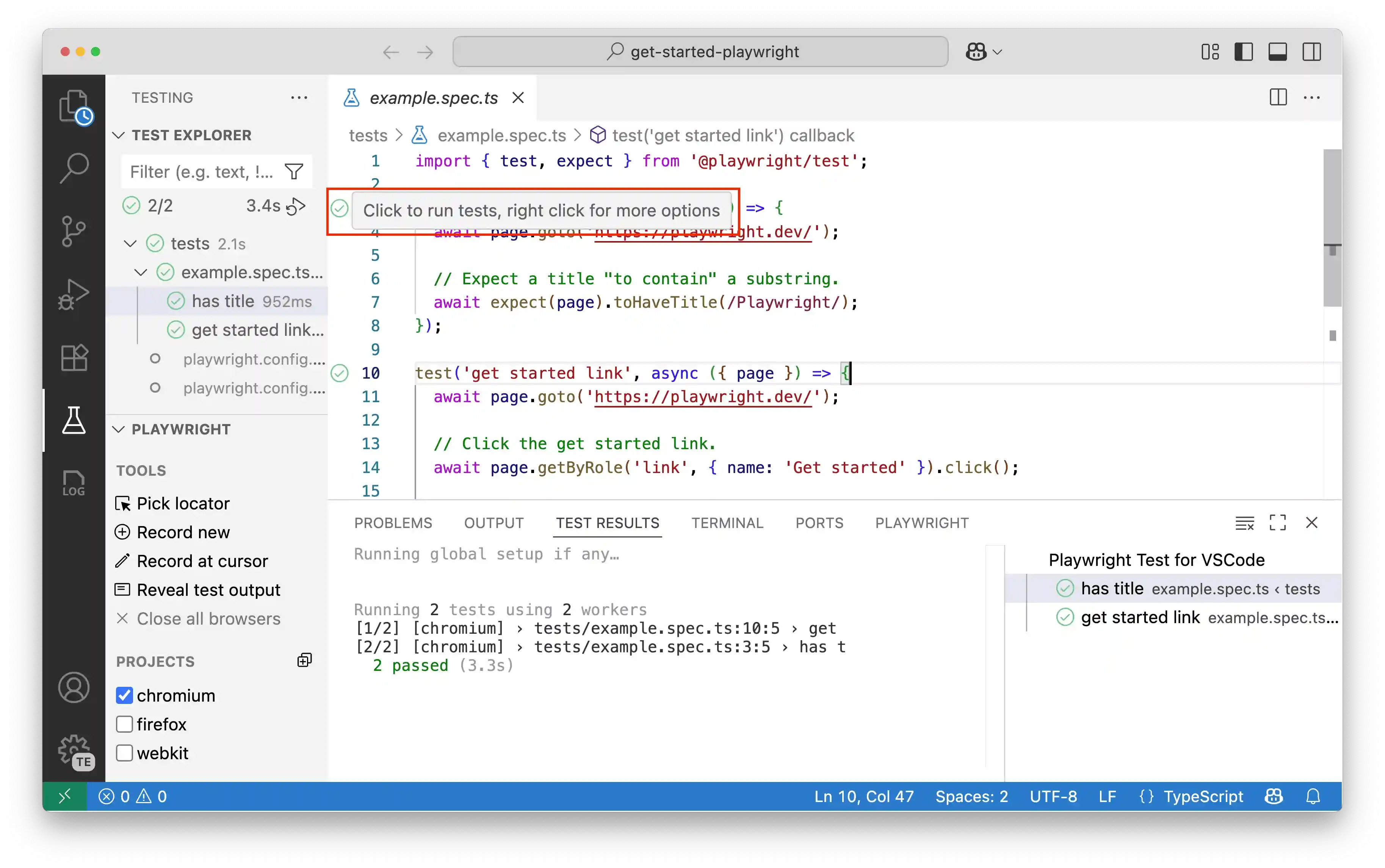 run a single test