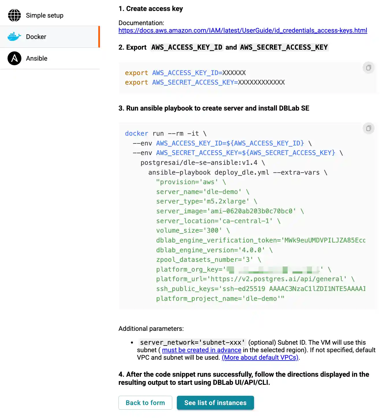 DBLab Engine in DBLab Platform: step 10