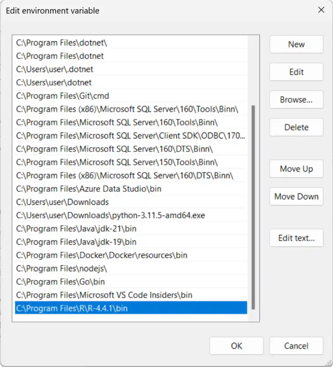 Edit Environment Variable