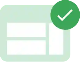 Icon showing a green check mark.