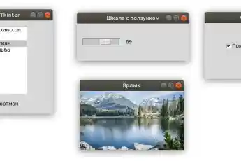 Виджет флажка, шкалы с ползунком и списка
