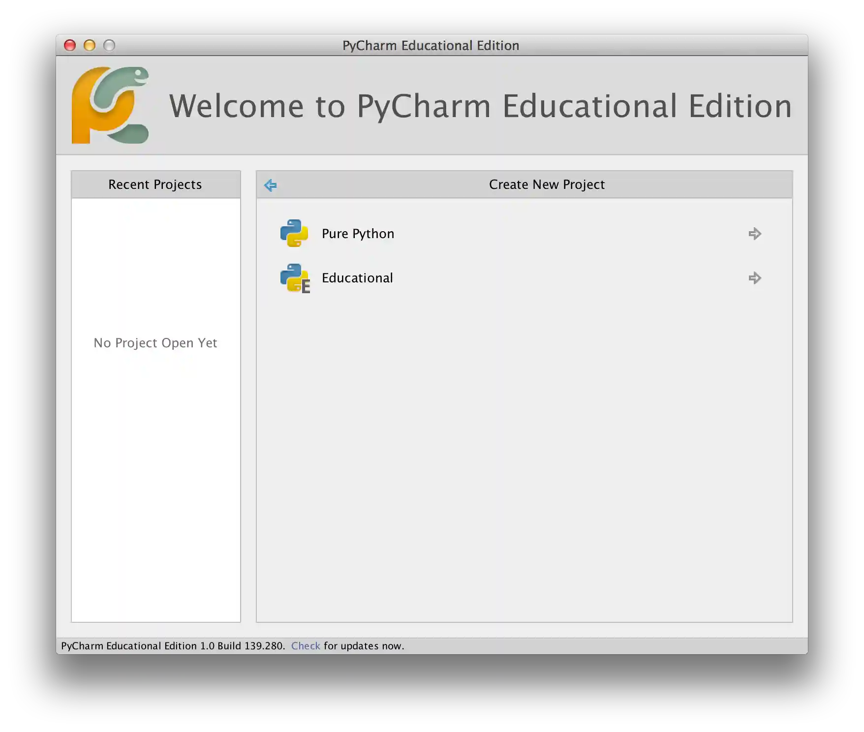 PyCharm New Project