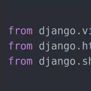 Icon for topical Python books showing Django import statements