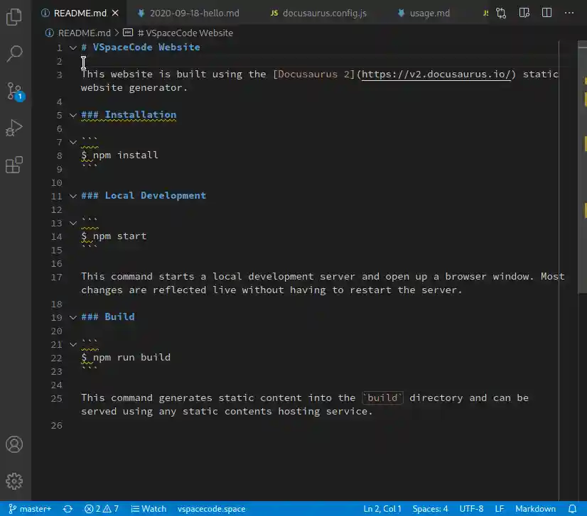 VSpaceCode in action