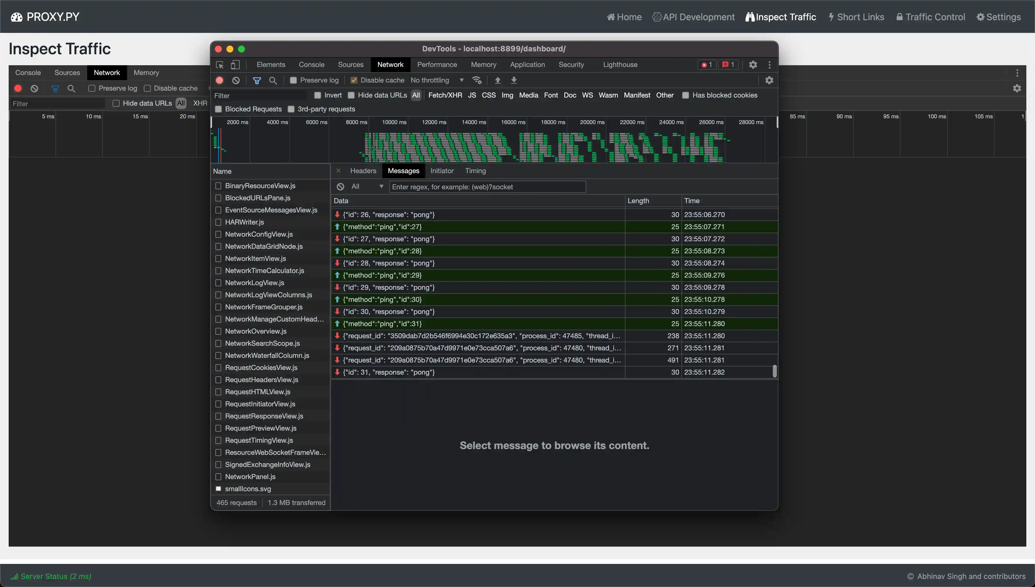 Proxy.Py Dashboard Inspect Traffic