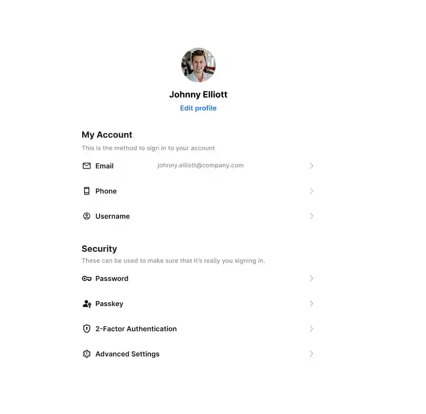 Plug-and-play account settings