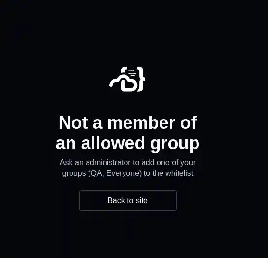 Unauthorized group error